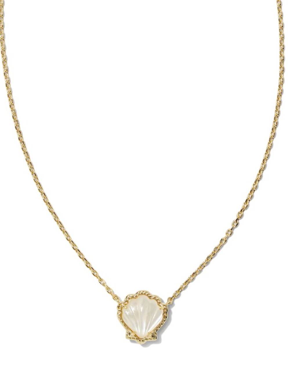 Kendra Scott Brynne Shell Gold Short Pendant Necklace